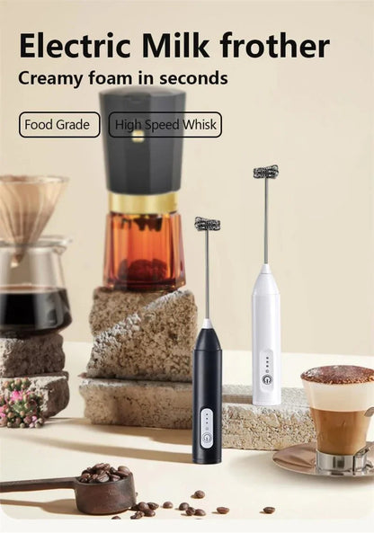 Wireless Milk Frothers Electric USB Recharge 3 Speeds Handheld Blender Small Coffee Foam Maker Whisk For Coffee Kitchen