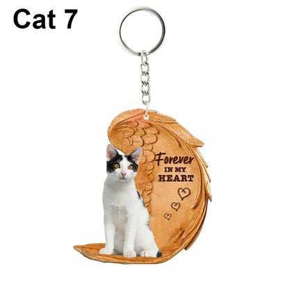 1 Piece 23 Style Dog Forever In My Heart  Angel Pendant Bag Key Chains Car Keychain Keyring  Pet Jewelry Gift For Women Girls