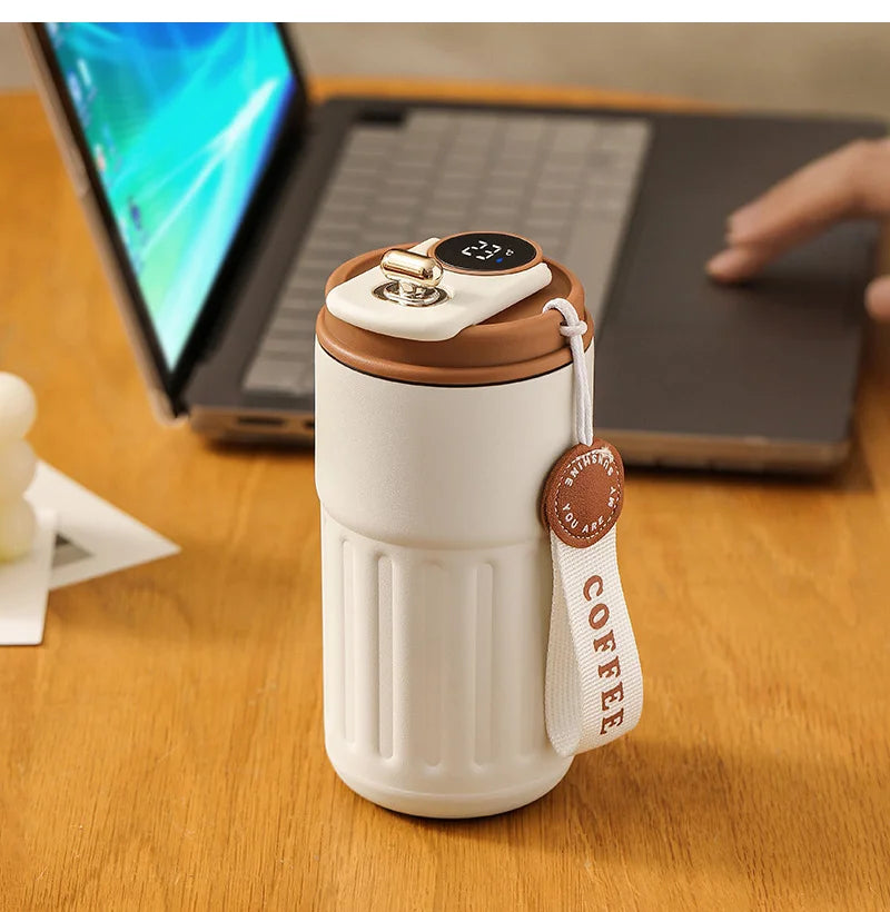 450ml Thermos Bottle Smart Display Temperature 316 Stainless Steel Vacuum Cup Office Coffee Cup Business Portable Thermal Mug