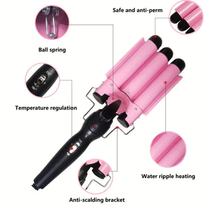 Professional Hair Curling Iron Ceramic Triple Barrel Hair Curler Irons Hair Wave Waver Styling Tools Hair Styler Wand Fade guide