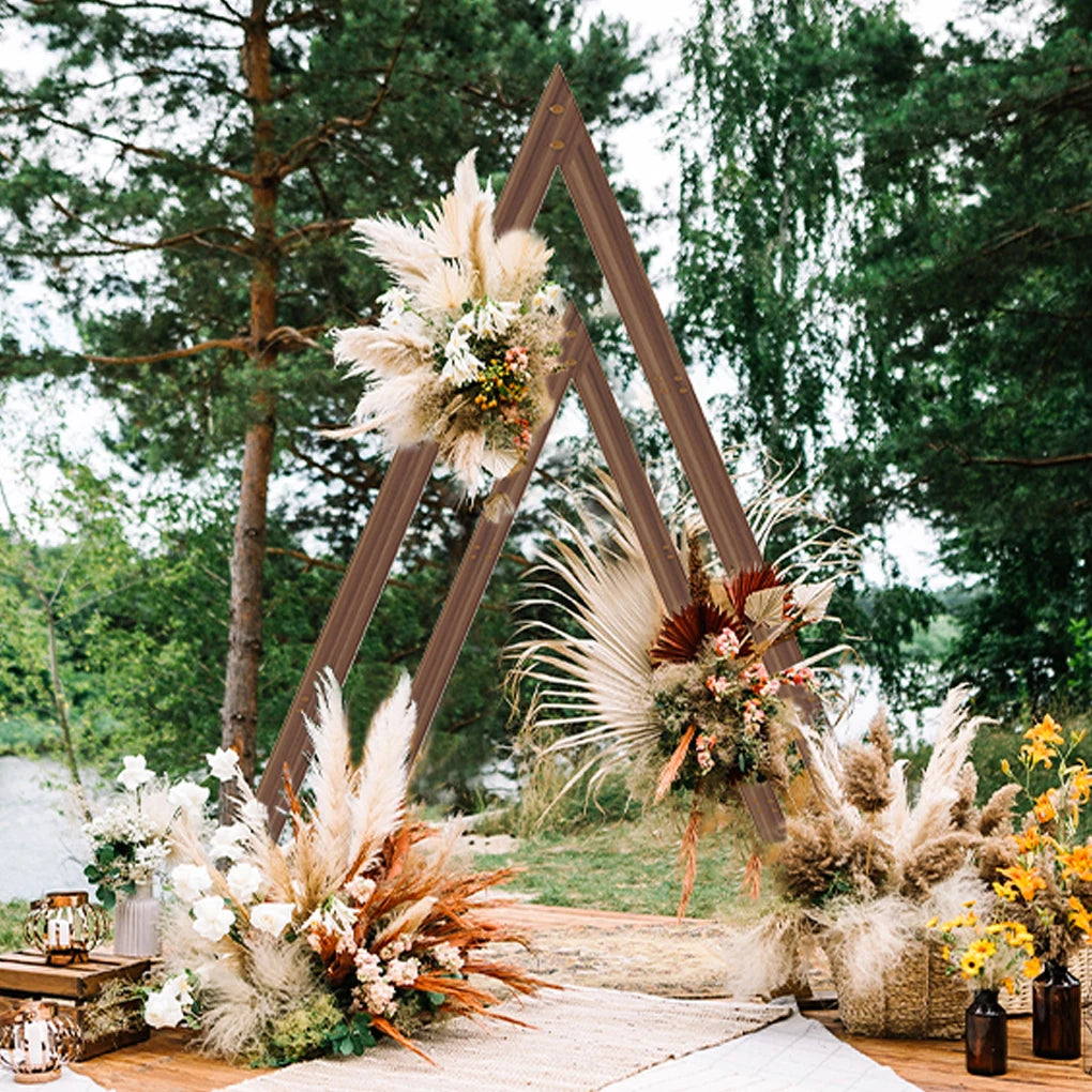 2 Pack Triangle Wooden Wedding Arch Oversized Ceremony Archway Backdrop Frame Background Flower Balloon Banquet Archway