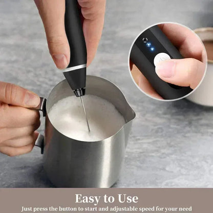 USB Electrical Milk Frothers Electric Handheld Blender with Mini Coffee Maker Whisk Mixer for Coffee Cappuccino Cream Foamer