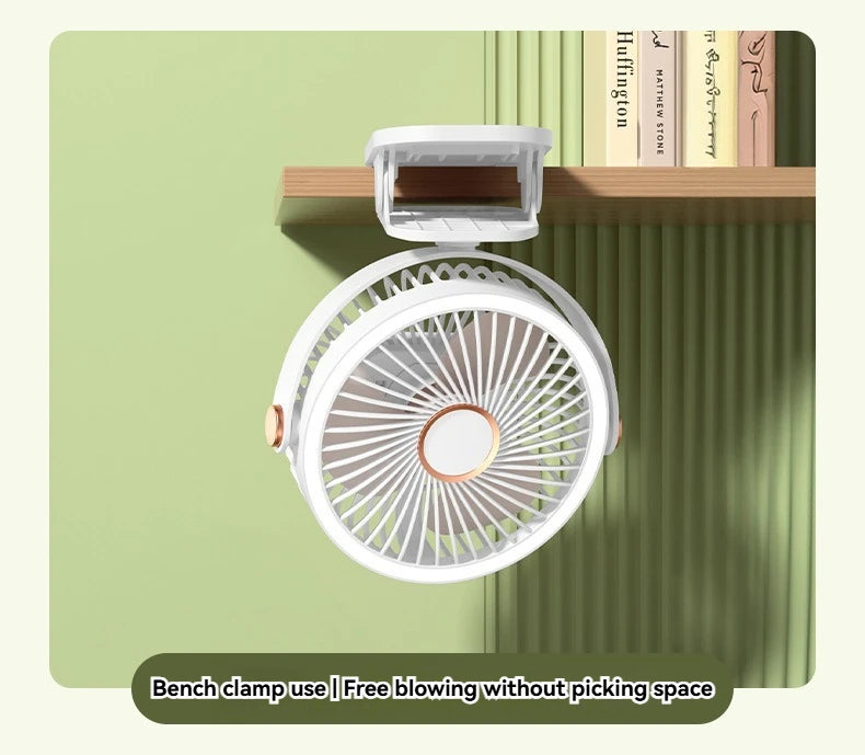 Simple clip-on small fan, student dormitory bed, night light clip fan, office desktop, USB charging clip, light electric fan