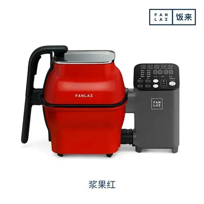 New intelligent frying robot - automatic. Multifunction for household. Kitchen cooking frying pan. Cooking frying machine.