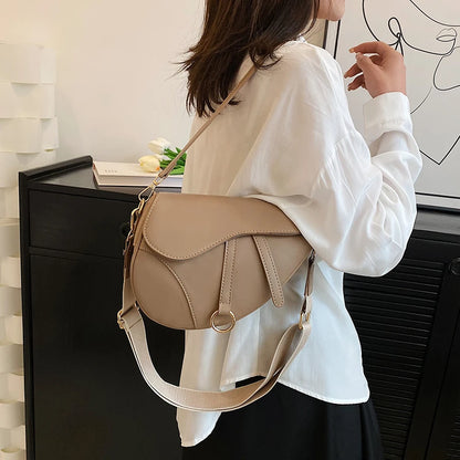 Women's Saddle Bag Brands Luxury Designer Purses and Handbag High Quality 2023 Black White Brown Khaki Shopper Shoulder Bag