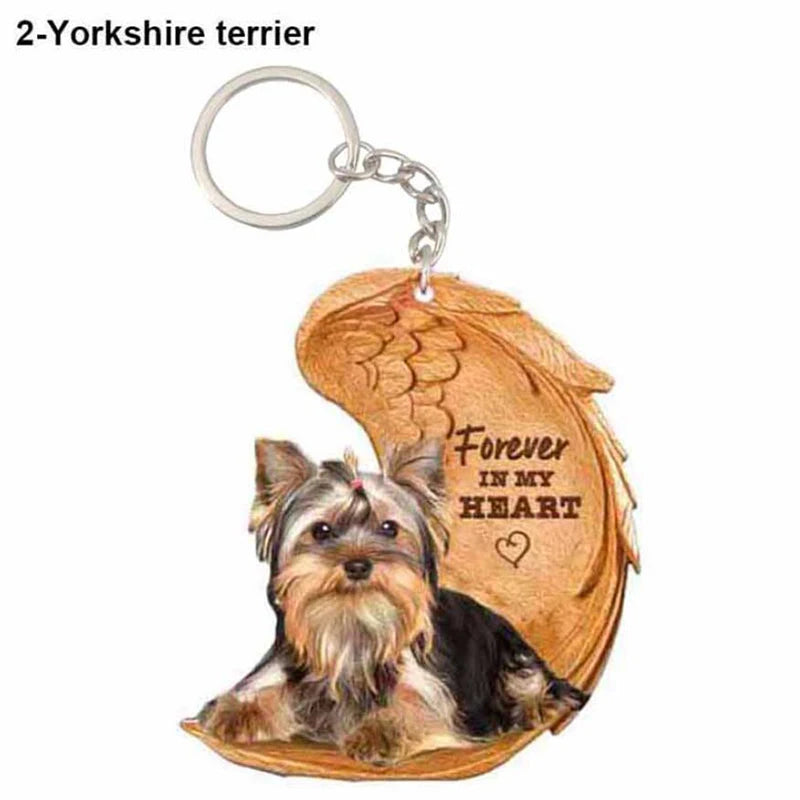 39 Style Cut Dog Forever In My Heart Angel Pendant Bag Keychain Car Key Chain Keyring Pet Jewelry Best Friends Gifts Accessories