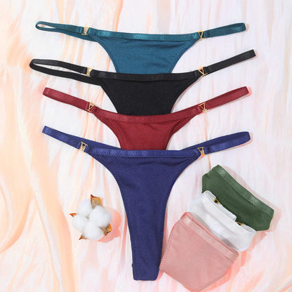 VKME 3Pcs/Set Women's Thong Panties Underwear Sexy Low Waist G-String T-Pants Panties Comfort Cotton Briefs Lingerie Underwear