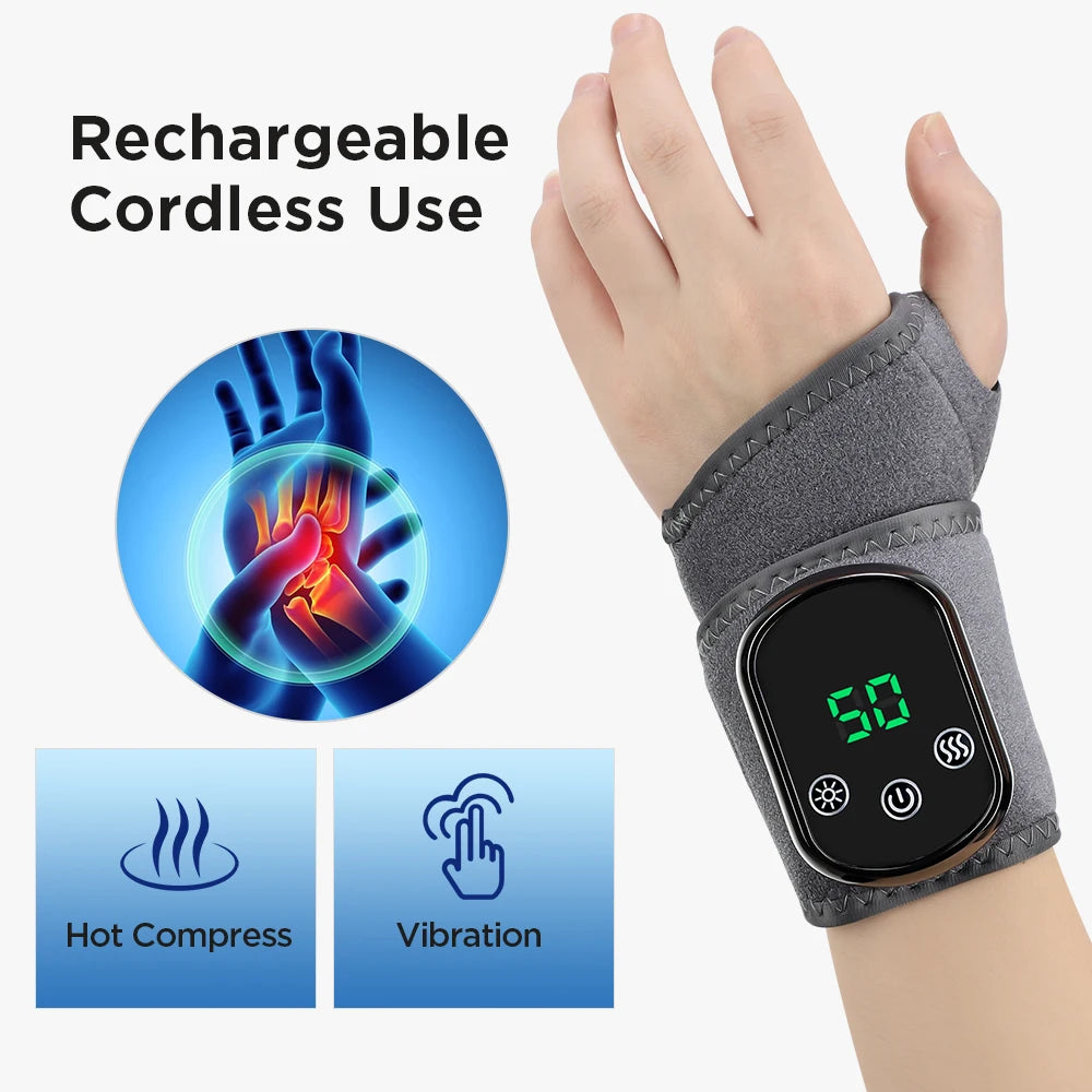 Vibration Wrist / Ankle Massager Infrared Hot Compress Therapy Hand / Foot Massager For Joint Pain Relief Heated Massage Brace