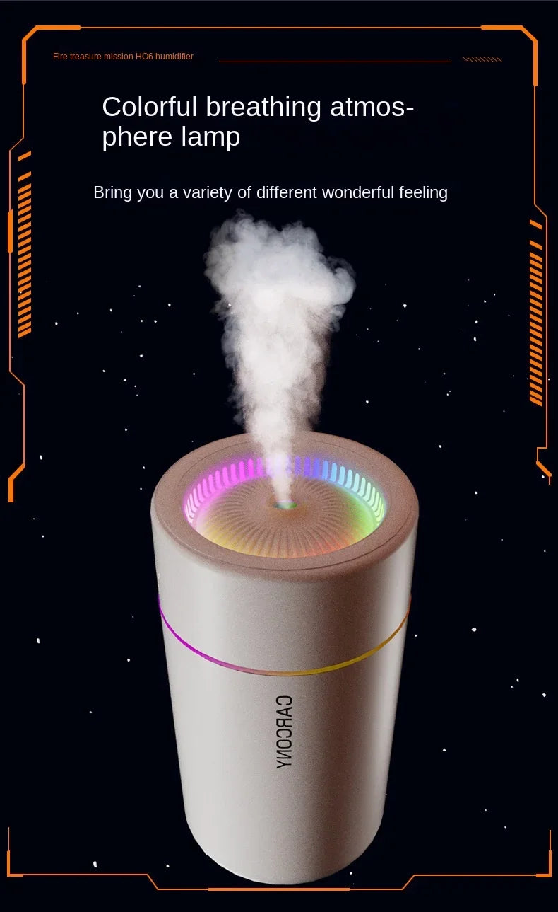 280ML Air Humidifier Large Fog Volume Colorful Atmosphere Light Silent Aroma Diffuser Essential Oils Aromatherapy for Home Car