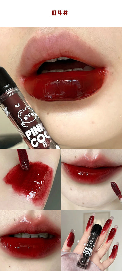 PINKCOCO Bear Dudu mirror lip glaze does not fade mirror water gloss lip gloss lipstick