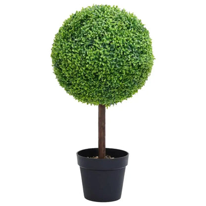 50cm Artificial Ball Shaped Boxwood Plant in Pot - Lifelike Greenery for Home Decor