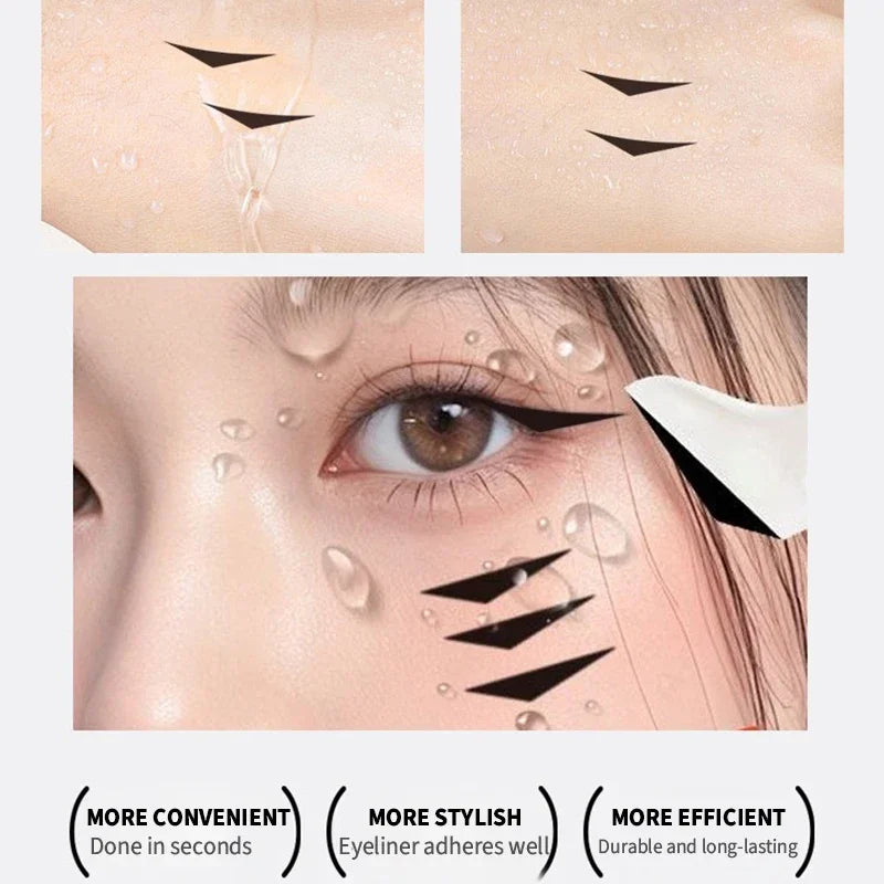 Waterproof Lower Eyelash Stamp Set New Easy To Use Quick Dry Eye Liner Portable 0.01mm Tip Lower Lash Stamp With Ink 2 In 1