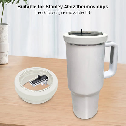 Water Bottle Top Cap with Straw Reusable Tumbler Cover Dustproof Tumbler Lids for Stanley 40oz Tumbler