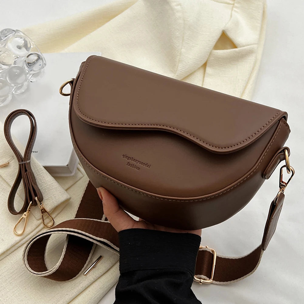 Women Saddle Armpit Bag Versatile Satchel Hobo Bag Casual Crossbody Sling Bag Leather Shoulder Bag Fall Winter Purse