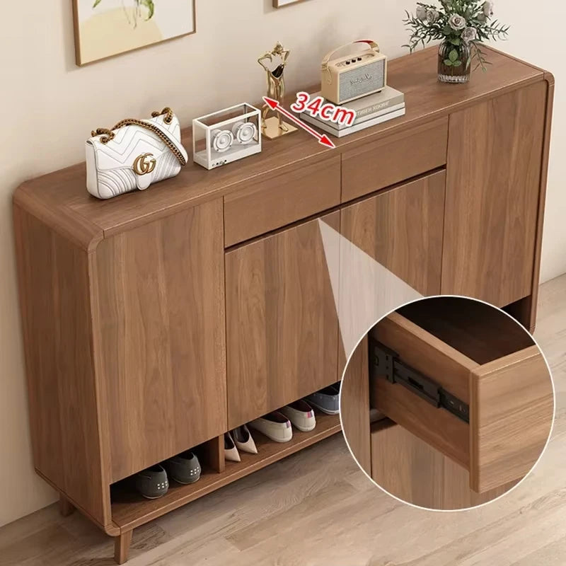 Wooden Entrance Shoe Cabinet Large Capacity Household Cabinet Balcony Foyer Cabinet IndoorZapateros Home Furniture