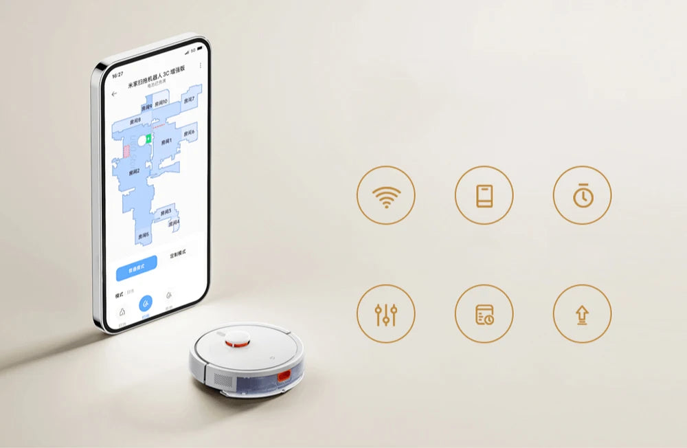 XIAOMI MIJIA 3C Enhanced Robot Vacuum Mop C103 Home Cleaner Sweeping Dragging Suction Floor Cleaning LDS Smart Planned App WiFi