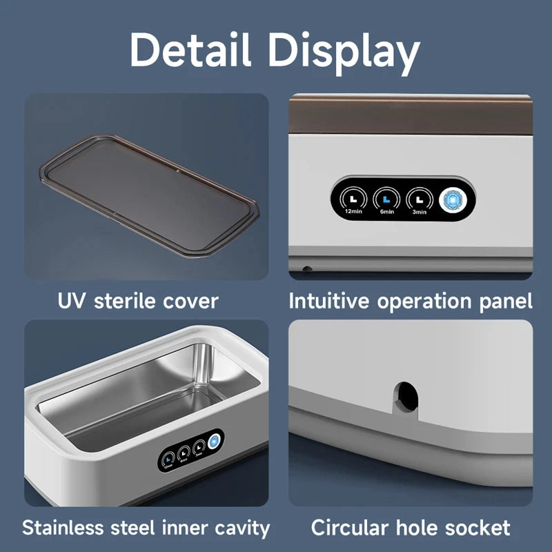 Xiaomi Ultrasonic Cleaning Machine Glasses Cleaning Machine Large Capacity Jewelry Braces Professional Cleaner 650ml For Jewelry