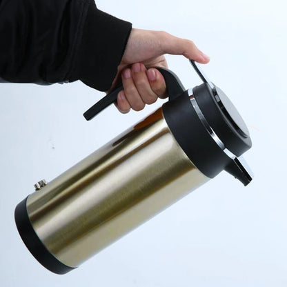 12V/24V Electric Heating Cup Kettle Stainless Steel Water Heater Bottle Auto Shut Off Fast Boiling Kettle for Travel Car Truck