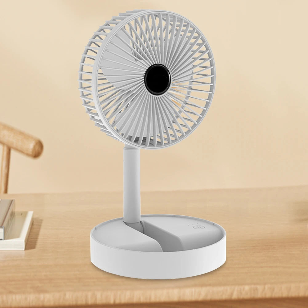 Desktop Foldable Fan 2000mah Portable Household USB Rechargeable 3Speed Mute Fan Electric Adjustable Air Conditioner Cooling Fan