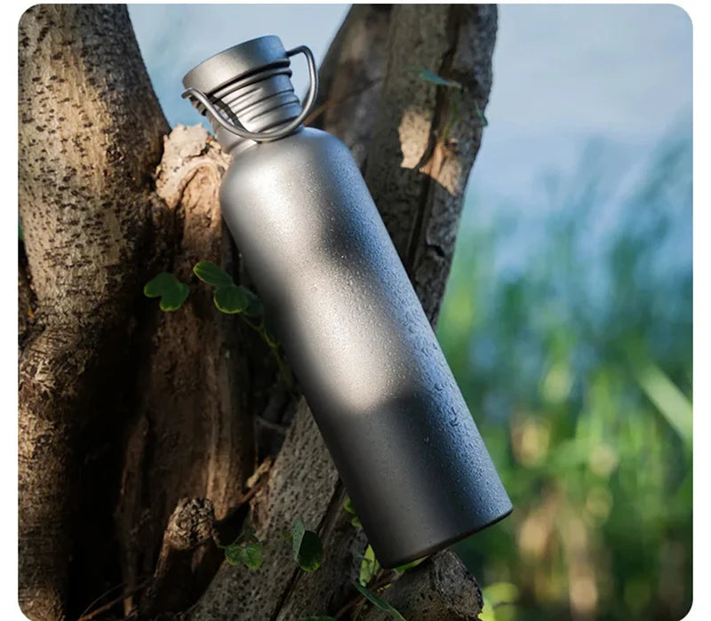 600ml 750ml Titanium Water Bottle Outdoor Camping Supplies Tourism Sports Cycling Hiking Camping Water Bottle