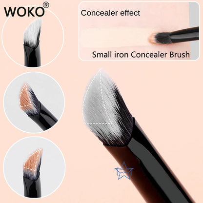 Small Iron Concealer Brush Angled Cream Foundation Concealer Makeup Brushes Oblique Angled Triangle Concealer Makeup Tools