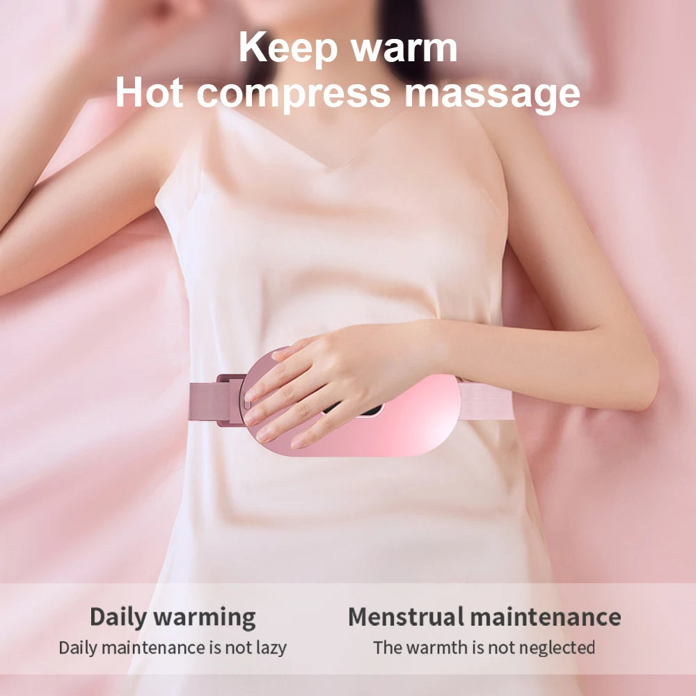 Electric Period Massager Cramp Warm Palace Belt for Menstrual Colic Relief Pain Waist Stomach Abdominal Vibrating Heating Belt