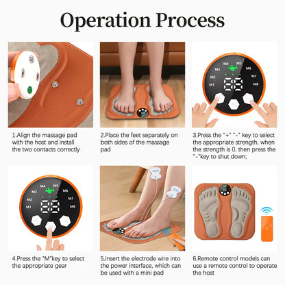 Smart EMS Foot Massager Pad Electric Shaking Hammering Body Muscle Relaxing Massage Machine Remove Edema Leg Shaping