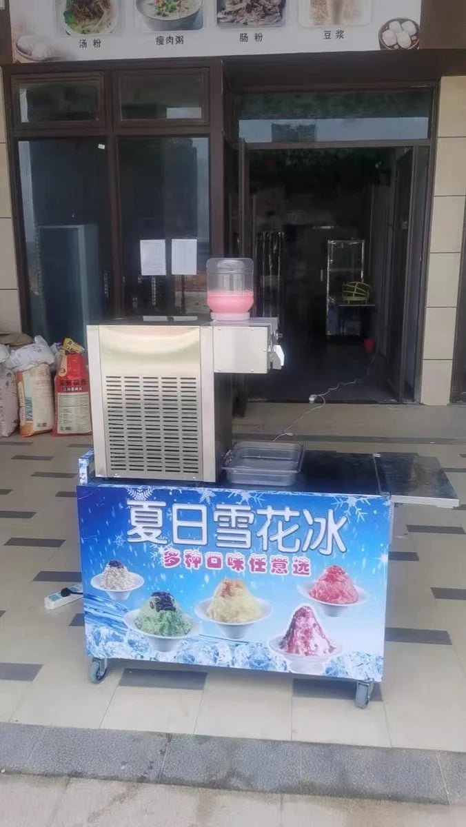 Upgrade 60kg/24H Commercial Korea Bingsu Machine Air Cooling Snow Ice Maker Shaver Machine Snowflake Ice Machine Street Food