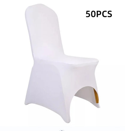 Universal Wedding Chair Covers, Full Seat Slipcovers, Black, White, Strong Spandex, Restaurant, Cafe, 50-100Pcs