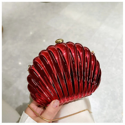 2024 Women Silver Gold Shell Bag Cute Acrylic Evening Clutch Bag With Strap For Wedding Party Small Purses Designer Handbags