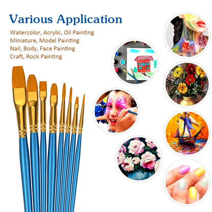 Artist Paint Brush Set High Quality Nylon Hair Watercolor Acrylic Oil Brush Painting Art Supplies Stationery