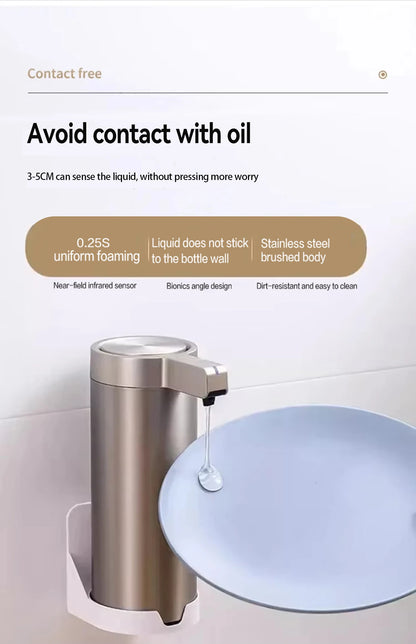 304 Stainless Automatic Liquid Soap Dispensers Steel Kitchen Metal Lotion Bottle Touchless Induction Sensor Bathroom Accessories