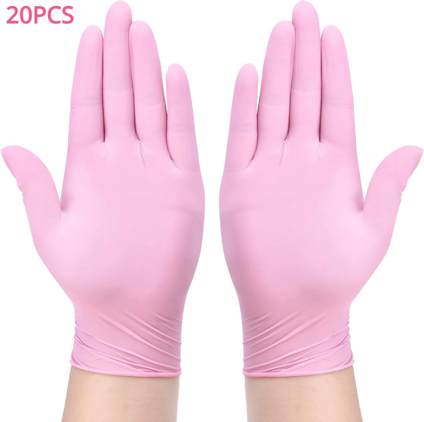 100/50/20PCS Light Pink Disposable Nitrile Gloves Waterproof Anti-static Durable Light Pink Gloves For Kitchen Cooking Tools