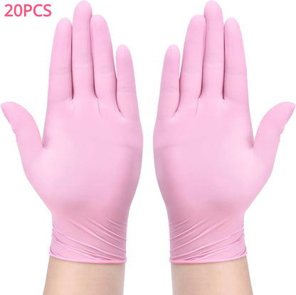 100/50/20PCS Light Pink Disposable Nitrile Gloves Waterproof Anti-static Durable Light Pink Gloves For Kitchen Cooking Tools