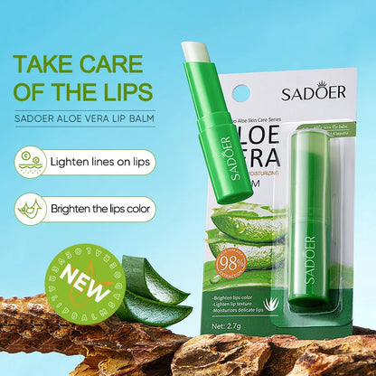 SADOER Vitamin C Aloe Coconut Lip Balm Moisturizing Anti Cracking Hydrating Repair Nourishing Lipstick Lips Skin Care Products