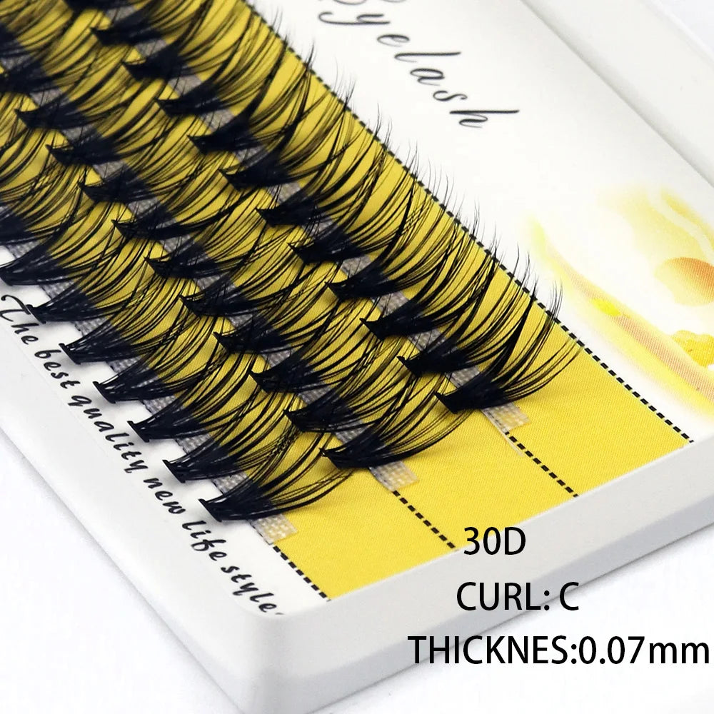 20/30D Mink Eyelashes Natural Eyelash bunches 1 box/60 bundle 3D Russian individual Eyelash Cluster Makeup Tool Lashes Wholesale