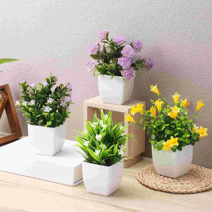 4 Pcs Fake Potted Plants Artificial Plant Realistic Plants Potted Faux Potted Plant Aesthetic Fake Pots Container Accessories