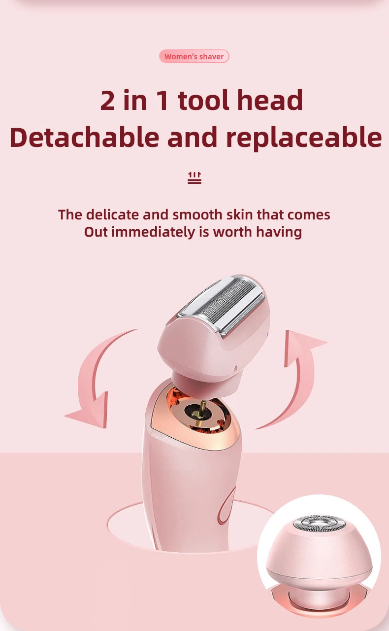 Painless Hair Removal Epilator USB Rechargeable Trimmer Women Body Razor Face Leg Armpit Bikini Hand Pubic Shaver Hair Remover