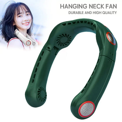 12000Mah Portable Hands Free 4 Turbo Hanging Neck Fan USB Rechargeable