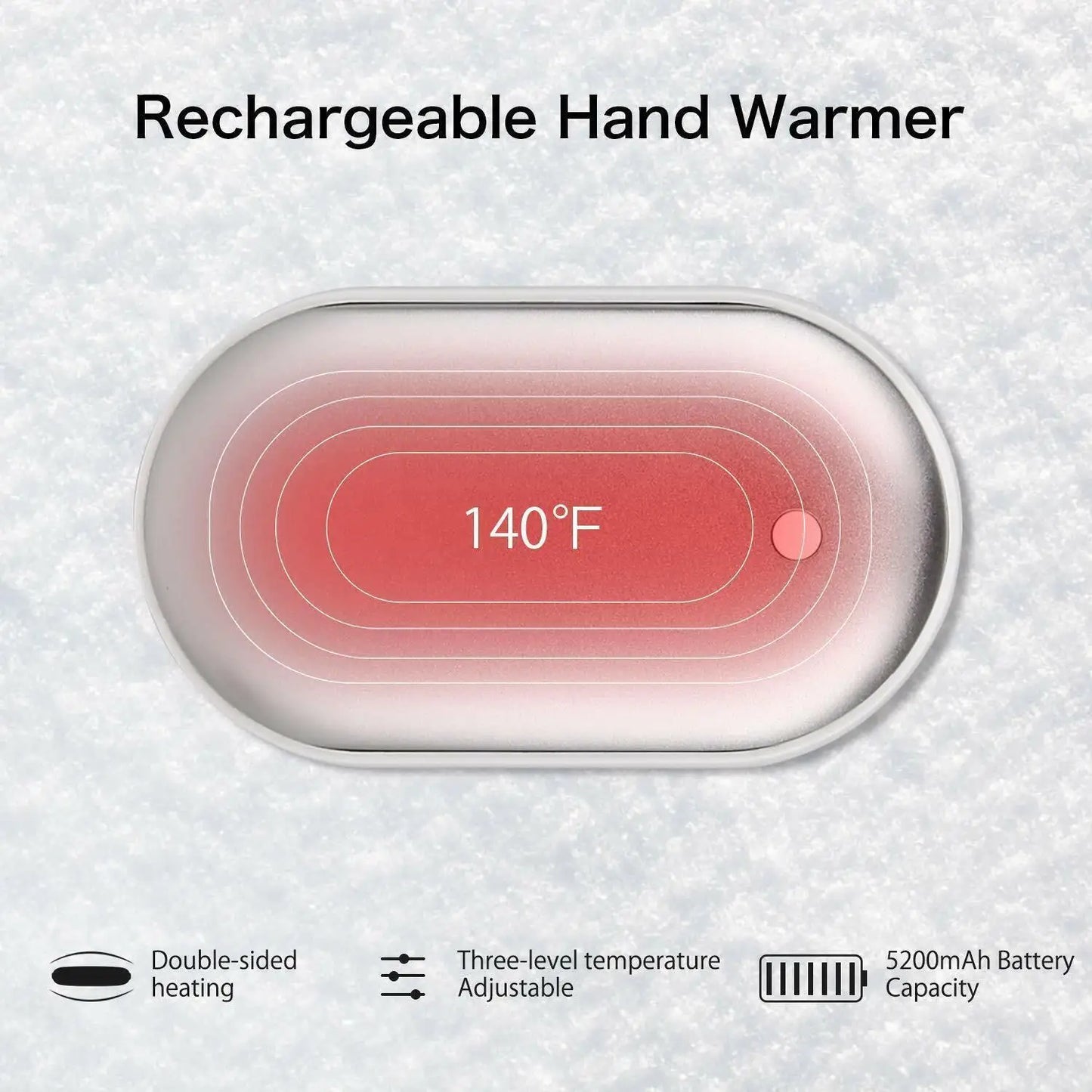 2 Pack Rechargeable Hand Warmers USB Power Bank Electric Pocket Heater Warmer UK