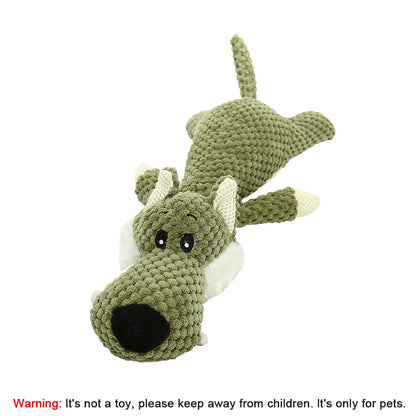 1/3 Pcs Large Dog Toy Bite-Resistant Sound Plush Toy Lion Wolf Elephant Cartoon Pet Toy Squeaky Dog Toy For Small & Medium Dogs