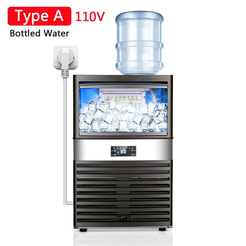 100kg Hot Ice Maker Machine for Bar Coffee Shop Milk Tea Room SK-80FA Commercial Ice Cube Making Machine 110V 220V