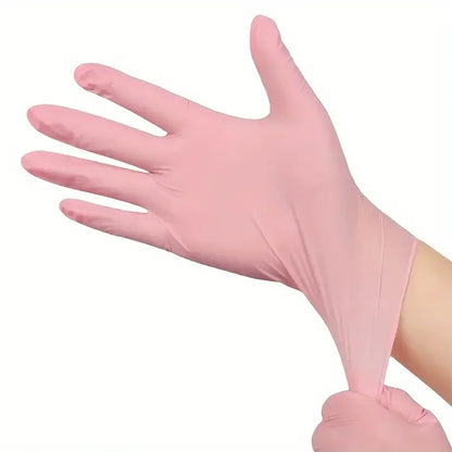 20/50/100PCS Pink Nitrile Gloves Disposable Powder & Latex Free Kitchen Gloves Women Beauty Salon Cooking Tattoo Hair Dye Gloves