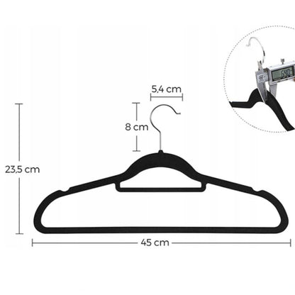 Velvet Non Slip Hangers for Coats,Heavy Duty Black Hangers for Coats,Pants,Dress Clothes,Space Saving Felt Hangers for Clothing