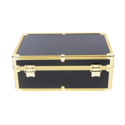 Large Hairdresser Case Gold Salon Beauty Barber Tool Kits Travel Carry Toolbox