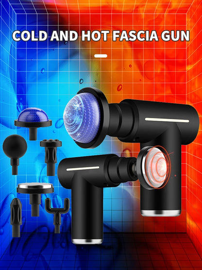 Professional Level Muscle Massage Gun Relaxation Intelligent Exercise Fitness Massager Cold And Hot Compress Fascia Gun 6 Heads