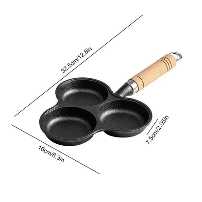 3-Cup Cast Iron Egg Frying Pan Non Stick Pancake Pan with Handle Crepe Pan Fried Egg Pan for Breakfast Fried Egg Pancakes Steaks