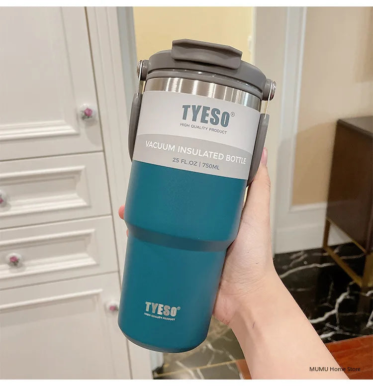 Tyeso Tumbler Coffee Cup Stainless Steel Vacuum Thermal Insulated Mug Large Capacity Double Drink Car Water Bottle Travel Mug