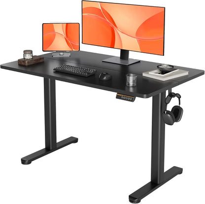 Electric Standing Desk 120x60 cm, Height Adjustable Desk with Cable Management, Computer Desk Sit/Stand with Memory Function