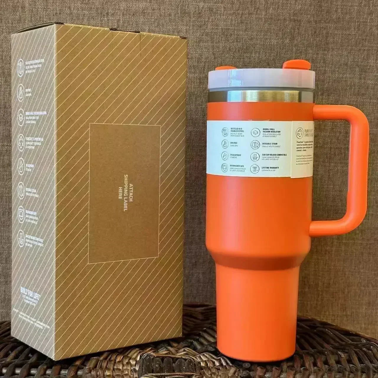 2025 New 40OZ Cup Straw Car travel mug Coffee mug Stanley with treated insulation 314 stainless steel lid